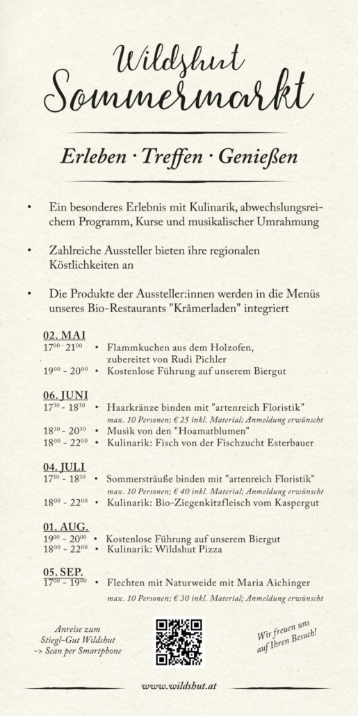 Wildshut Sommermarkt, regional & nachhaltig einkaufen